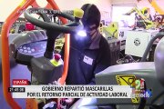 Coronavirus en España: repartieron mascarillas tras retorno parcial de actividades laborales