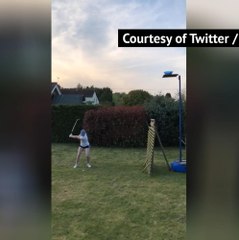 Golfer Lottie Woad hits crazy trick shot