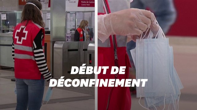 En Espagne, des millions de masques distribués dans les gares aux travailleurs