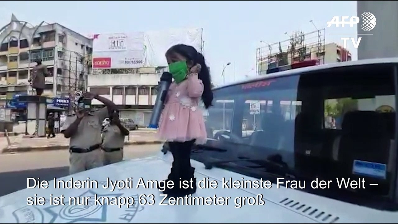 Kleinste Frau der Welt wirbt fürs Zuhausebleiben