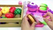 Learn Names of Fruits and Vegetables with Hamburger Hotdog Wooden Cutting Toys Learning videos
