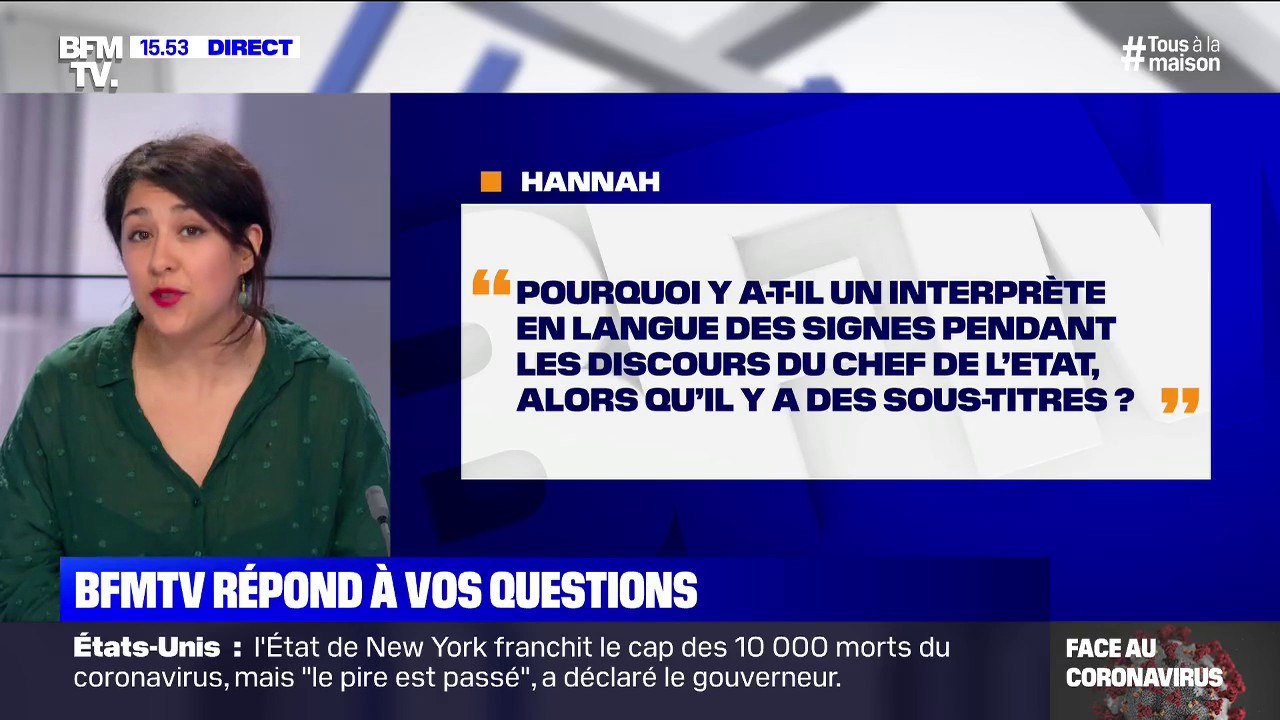 Pourquoi y a-t-il un interprète en langue des signes et des sous-titres pendant les discours du chef de l'Etat? BFMTV répond à vos questions