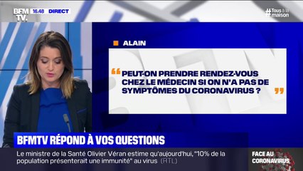 Peut-on aller chez le médecin si on n'a pas de symptômes du coronavirus? BFMTV répond à vos questions