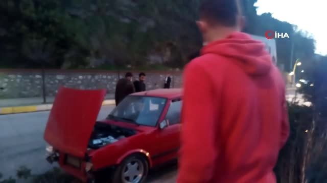 Hurdaya dönen araçtan burnu bile kanamadan çıktı