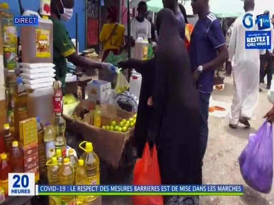 RTG / Covid 19 - Le respect des mesures barrières est de mise dans les marchés