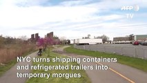 Refrigerated trailers and shipping containers are turned into temporary morgues in NYC