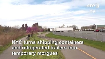 Refrigerated trailers and shipping containers are turned into temporary morgues in NYC