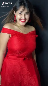 New tik tok video india red dress hot sexy sweet girl showing tik tok video