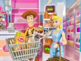 GROCERY Food SHOPPING with WOODY and Bo Peep Toy Story Dolls for Kids