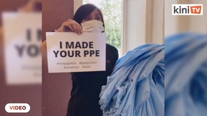 Sukarelawan di Sarawak menghasilkan ribuan PPE untuk barisan hadapan