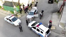 İstanbul'da polisin dur ihtarına uymayan şüpheli şahıslar drone yardımıyla yakalandı