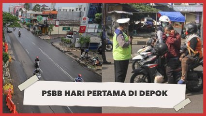 Suasana Hari Pertama Penerapan PSBB di Depok