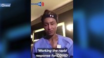 ممرضة أمريكية تبكي من هول ماتراه من جثث ومصابي كورونا في مشفى تعمل به