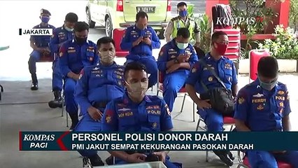Stok Darah PMI Semakin Menipis, Ratusan Anggota Kepolisian Lakukan Donor Darah