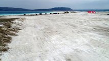 BURDUR Salda Gölü'ndeki son durum havadan böyle görüntülendi-2