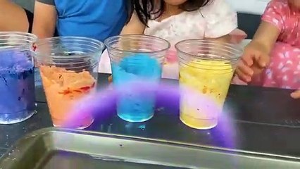 Download Video: Easy DIY Science Experiments for kids Rainbow Baking Soda and Vinegar