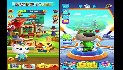 Talking Tom Gold Run Genie Angela Vs HeroDash Ben