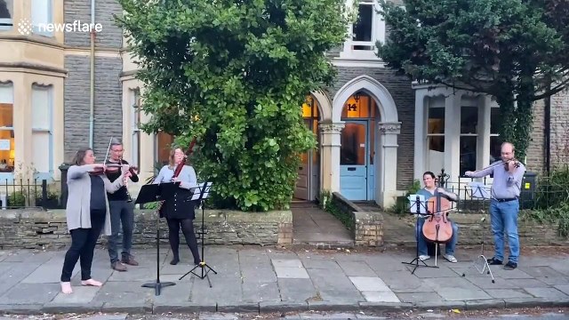 Neighbours in Cardiff form orchestra to play music as a tribute to NHS workers during coronavirus pandemic