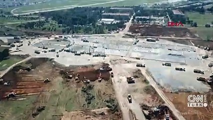 Salgın hastanelerinin yapımına devam ediliyor