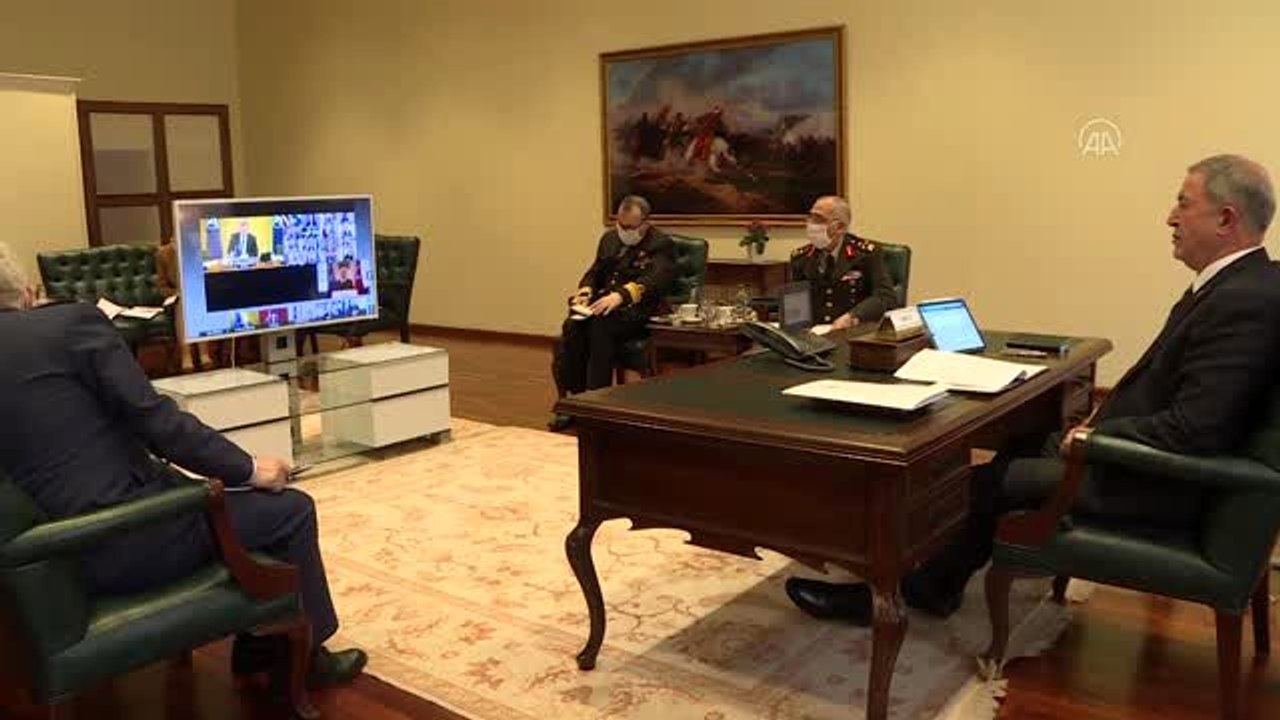 (TEKRAR) NATO Savunma Bakanları Toplantısı, COVID-19 virüsü nedeniyle video konferans yöntemiyle...