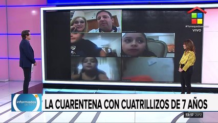 Informados de todo | La cuarentena de Gabriel, Mariana y sus cuatrillizos de 7 años