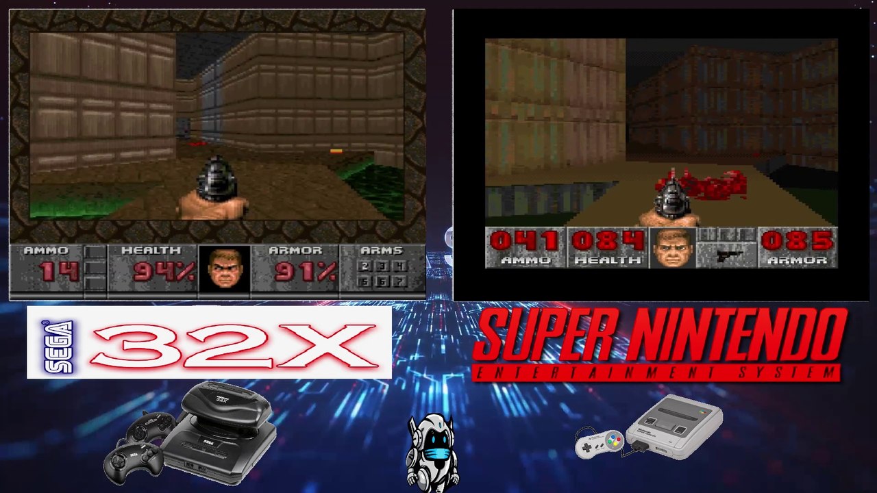 Doom comparativa snes super nintendo vs sega 32x
