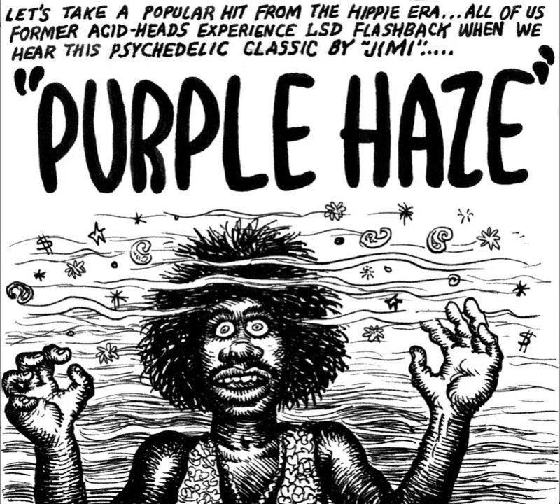 R. Crumb’s take on “Purple Haze”
