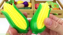 Learn Names of Fruit and Vegetables with Peas Eggplant Wooden Cutting Toys Learning Videos