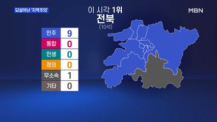 '푸른' 호남, '분홍' 영남…되살아난 지역주의