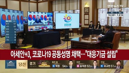 아세안+3, 코로나19 공동성명 채택…"대응기금 설립"