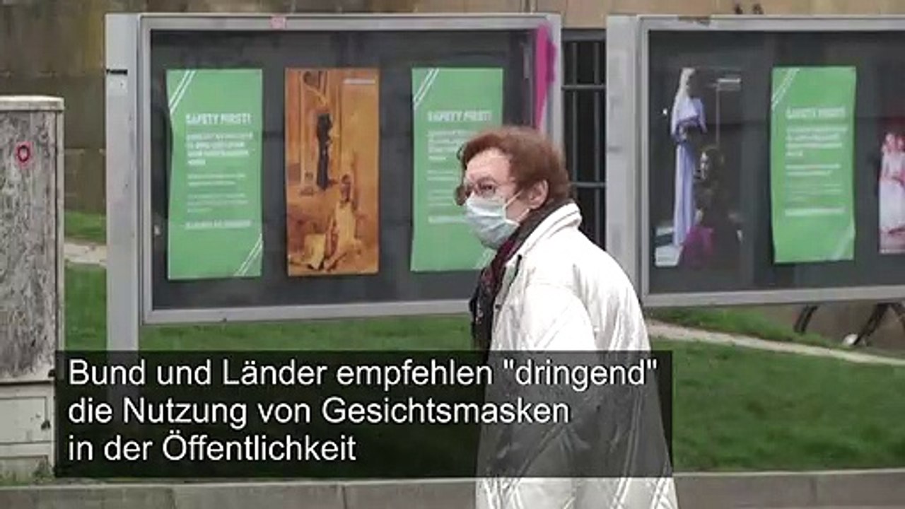 Bund und Länder empfehlen 'dringend' Maskennutzung in der Öffentlichkeit