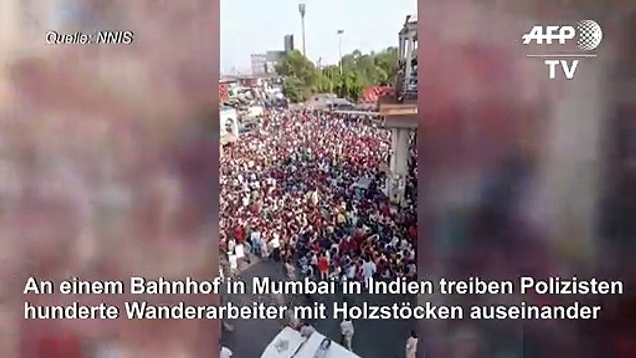 Polizei treibt Wanderarbeiter in Indien mit Holzstöcken auseinander