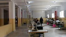 Afrin'de Hatay Valiliği koordinasyonuyla tıbbi maske atölyesi kuruldu