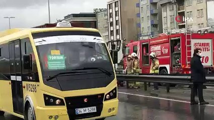 TEM bağlantı yolunu kapatan kaza