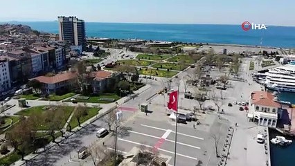 Kadıköy Meydanı, 'sokağa çıkma yasağı' öncesi havadan görüntülendi