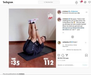 Confinement : Le challenge d’abdos de Cristiano Ronaldo