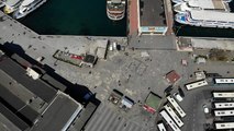 Sokağa çıkma yasağı öncesi Kadıköy Meydan havadan görüntülendi