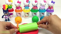 Learn Colors Hello Kitty Dough with 6 Cookie Molds Surprise Toys PJ Masks Kinder Joy