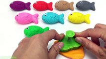 Learn Colors with 9 Colors Play Doh Gold Fish and Wild Animals Molds Surprise Toys LOL Hatchimals