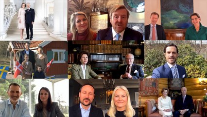 Los Reyes, junto a la realeza europea, felicitan a la reina Margarita