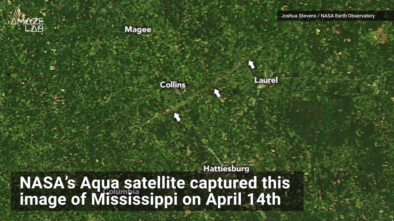 Severe Tornado in Mississippi Left a Scar Seen from Space