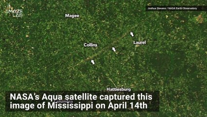 Severe Tornado in Mississippi Left a Scar Seen from Space