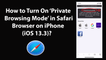 How to Turn On Private Browsing Mode in Safari Browser on iPhone (iOS 13.3)?