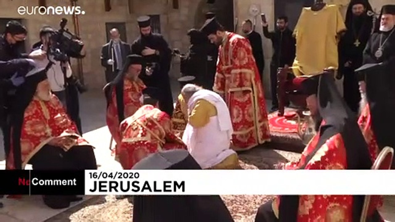 Orthodoxe Ostern: Traditionelle Fußwaschung in Jerusalem