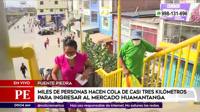 Primera Edición: Hacen cola de 3 kilómetros para ingresar a mercado Huamantanga