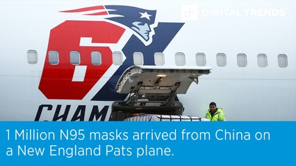 1 million N95 masks arrived from China on a New England Patriots plane.