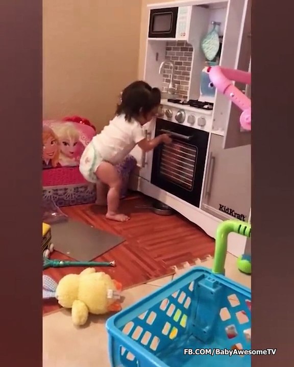 Funny Babies Cooking For The First Time