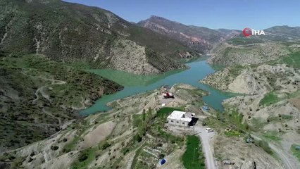 Uludere'de Mijin deresi üzerine yapılan barajlar havadan görüntülendi