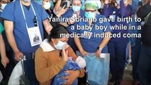 Mother meets baby for first time after giving birth in COVID-19 coma