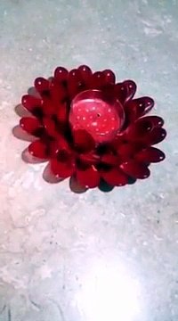 Candle holder making from plastic spoons - Candle Stand from spoons - Creative Ideas..